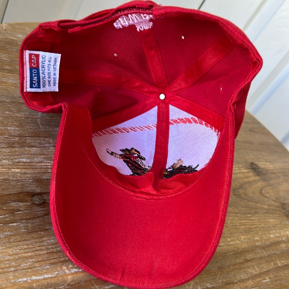 Red Cowboy Embroidered Cap. 100% Cowboy. - Picture 6 of 17